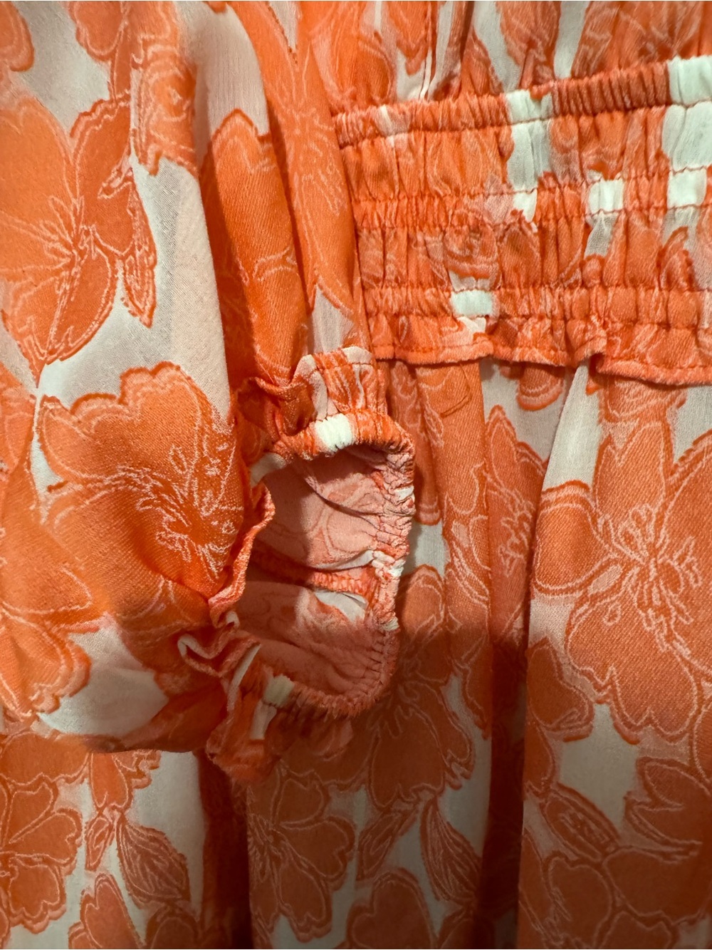 Current Air Coral Printed Ruffle V-Neck Mini Dress sz M - Picture 3 of 5